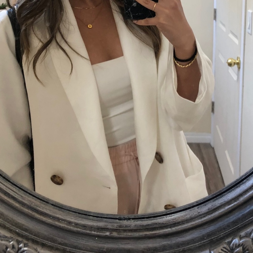 OVERSIZED ZARA WHITE COAT/BLAZER